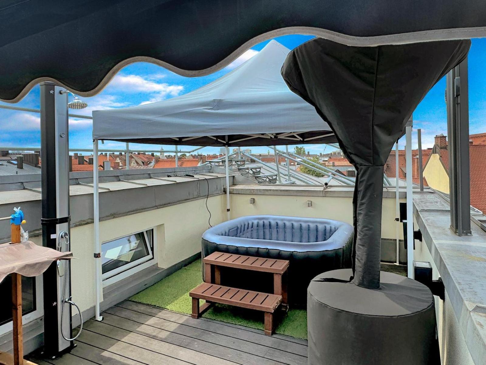 6 Zimmer Maisonette-Penthouse Pool Dachterrasse Luxus München Exterior foto